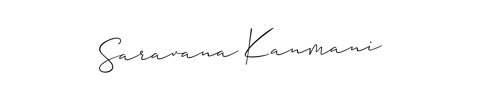 Make a beautiful signature design for name Saravana Kanmani. With this signature (Allison_Script) style, you can create a handwritten signature for free. Saravana Kanmani signature style 2 images and pictures png