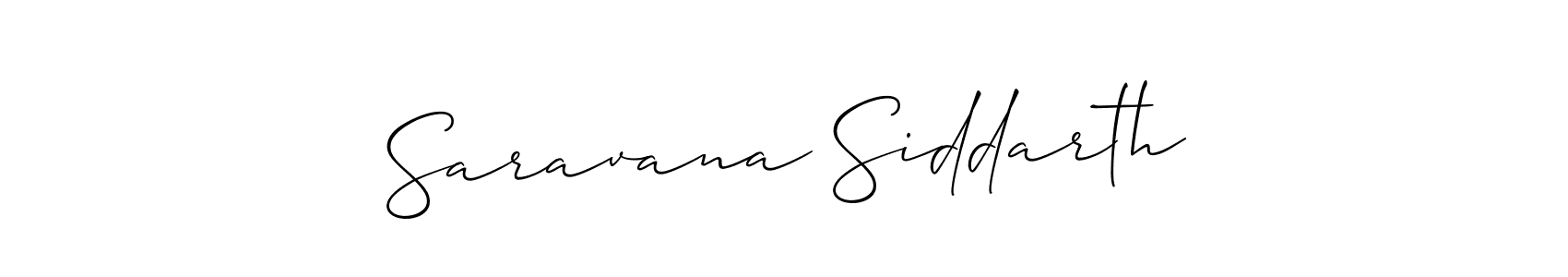 How to make Saravana Siddarth name signature. Use Allison_Script style for creating short signs online. This is the latest handwritten sign. Saravana Siddarth signature style 2 images and pictures png
