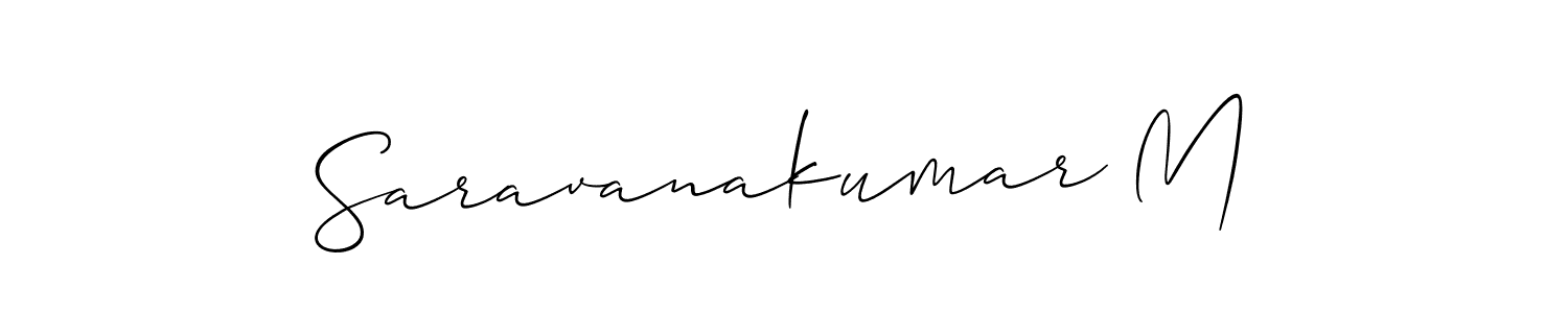 Make a short Saravanakumar M signature style. Manage your documents anywhere anytime using Allison_Script. Create and add eSignatures, submit forms, share and send files easily. Saravanakumar M signature style 2 images and pictures png