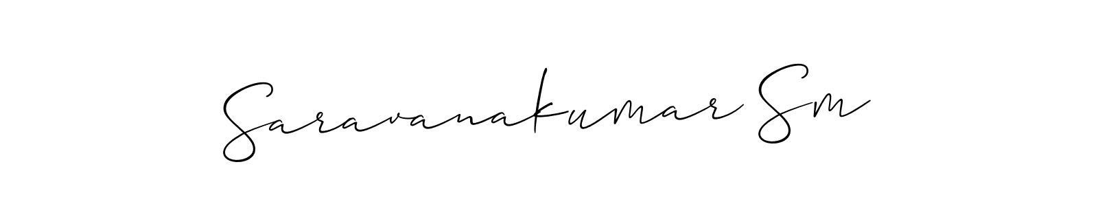 Design your own signature with our free online signature maker. With this signature software, you can create a handwritten (Allison_Script) signature for name Saravanakumar Sm. Saravanakumar Sm signature style 2 images and pictures png