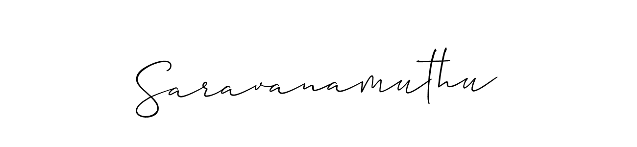 Create a beautiful signature design for name Saravanamuthu. With this signature (Allison_Script) fonts, you can make a handwritten signature for free. Saravanamuthu signature style 2 images and pictures png