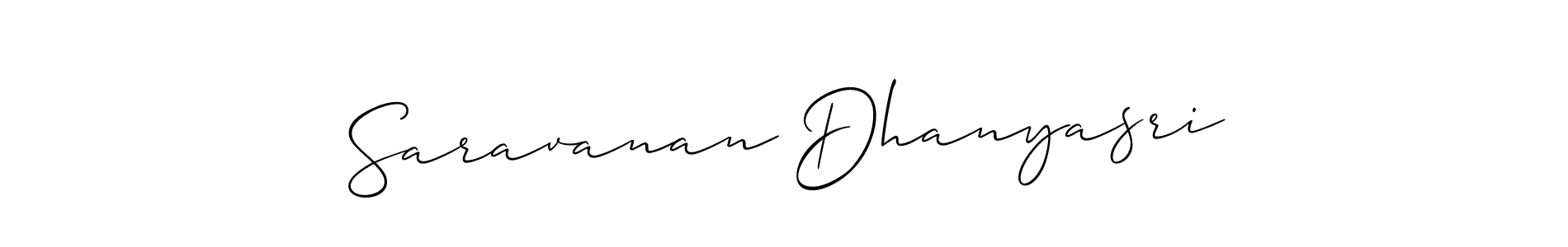Similarly Allison_Script is the best handwritten signature design. Signature creator online .You can use it as an online autograph creator for name Saravanan Dhanyasri. Saravanan Dhanyasri signature style 2 images and pictures png