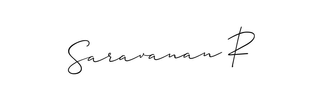 How to make Saravanan R signature? Allison_Script is a professional autograph style. Create handwritten signature for Saravanan R name. Saravanan R signature style 2 images and pictures png