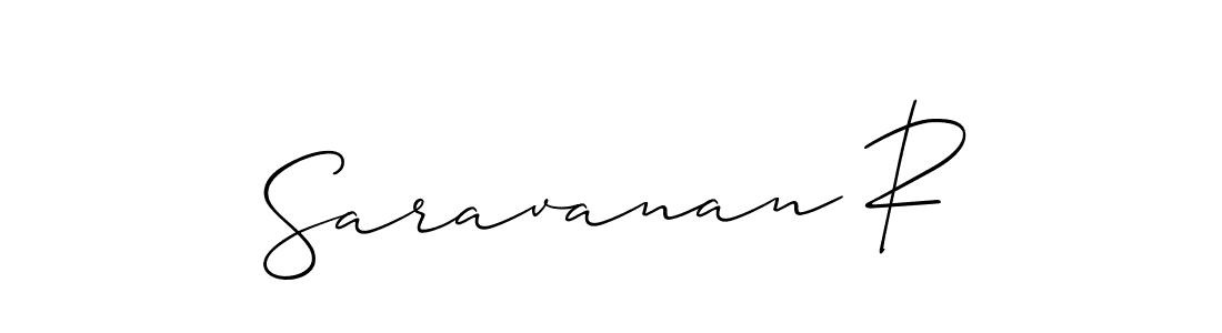 How to make Saravanan R signature? Allison_Script is a professional autograph style. Create handwritten signature for Saravanan R name. Saravanan R signature style 2 images and pictures png