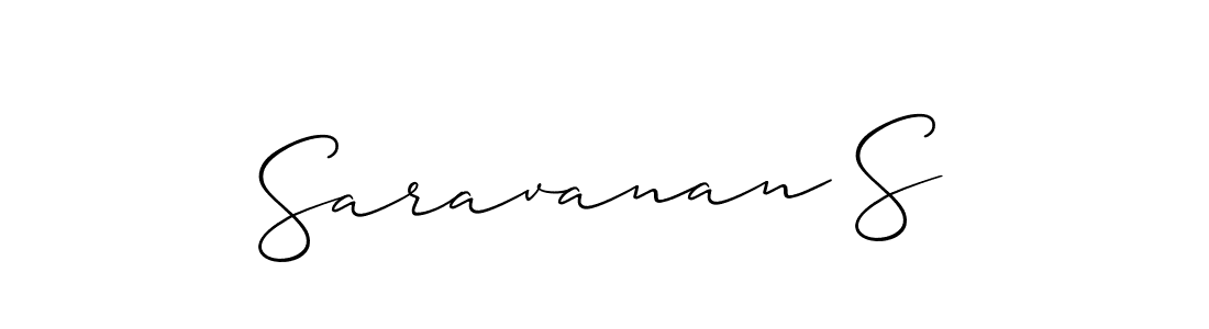 Also You can easily find your signature by using the search form. We will create Saravanan S name handwritten signature images for you free of cost using Allison_Script sign style. Saravanan S signature style 2 images and pictures png