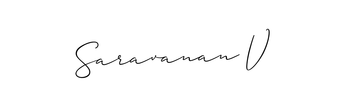 Make a short Saravanan V signature style. Manage your documents anywhere anytime using Allison_Script. Create and add eSignatures, submit forms, share and send files easily. Saravanan V signature style 2 images and pictures png