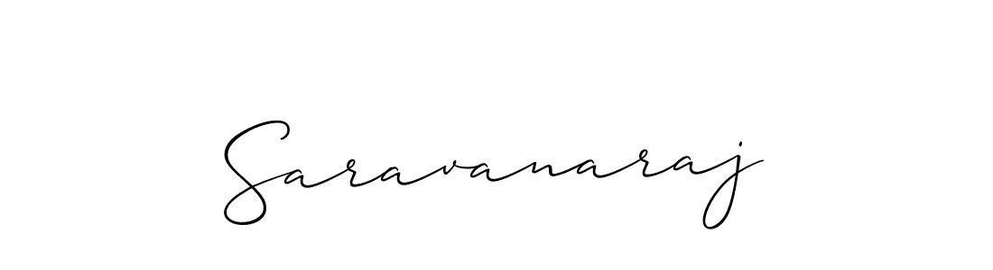 Use a signature maker to create a handwritten signature online. With this signature software, you can design (Allison_Script) your own signature for name Saravanaraj. Saravanaraj signature style 2 images and pictures png