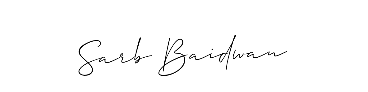 It looks lik you need a new signature style for name Sarb Baidwan. Design unique handwritten (Allison_Script) signature with our free signature maker in just a few clicks. Sarb Baidwan signature style 2 images and pictures png