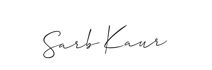 Create a beautiful signature design for name Sarb Kaur. With this signature (Allison_Script) fonts, you can make a handwritten signature for free. Sarb Kaur signature style 2 images and pictures png