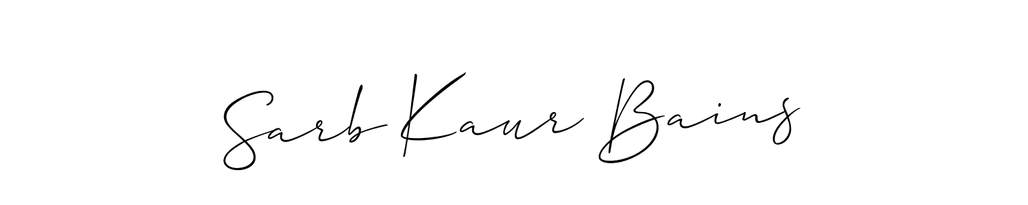 Make a short Sarb Kaur Bains signature style. Manage your documents anywhere anytime using Allison_Script. Create and add eSignatures, submit forms, share and send files easily. Sarb Kaur Bains signature style 2 images and pictures png
