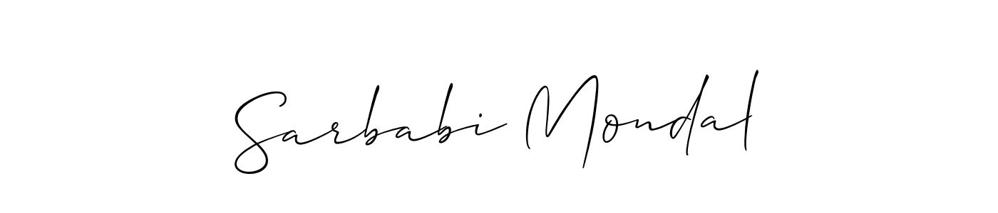 Make a beautiful signature design for name Sarbabi Mondal. With this signature (Allison_Script) style, you can create a handwritten signature for free. Sarbabi Mondal signature style 2 images and pictures png