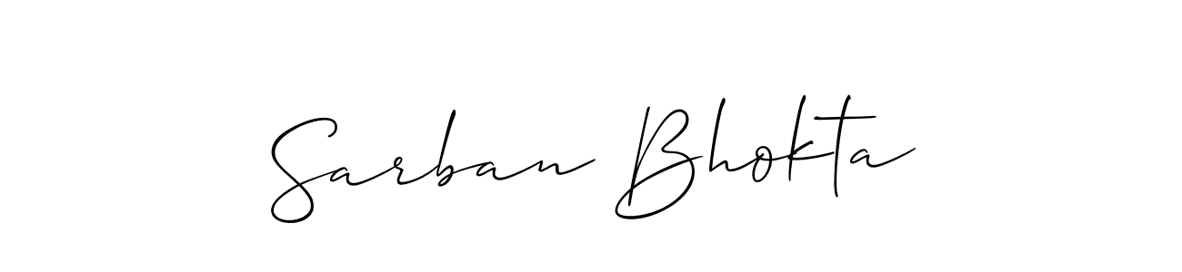 Similarly Allison_Script is the best handwritten signature design. Signature creator online .You can use it as an online autograph creator for name Sarban Bhokta. Sarban Bhokta signature style 2 images and pictures png