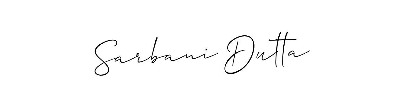 Make a short Sarbani Dutta signature style. Manage your documents anywhere anytime using Allison_Script. Create and add eSignatures, submit forms, share and send files easily. Sarbani Dutta signature style 2 images and pictures png