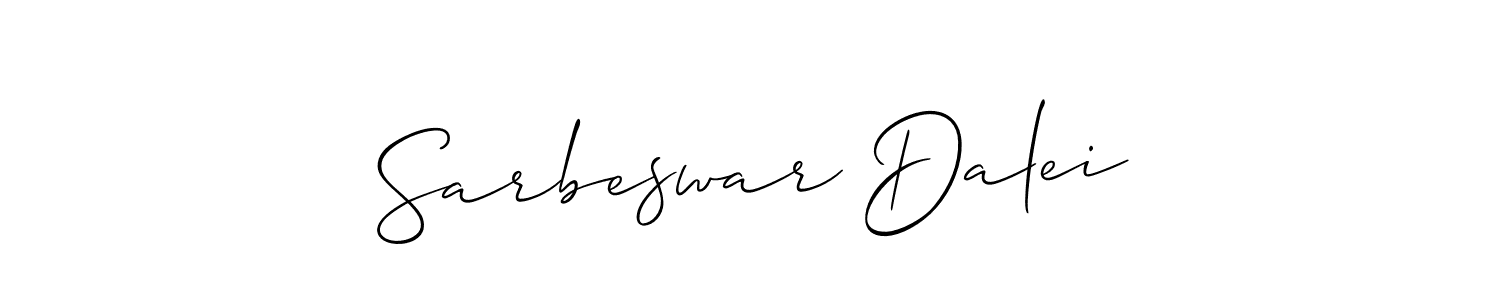 It looks lik you need a new signature style for name Sarbeswar Dalei. Design unique handwritten (Allison_Script) signature with our free signature maker in just a few clicks. Sarbeswar Dalei signature style 2 images and pictures png