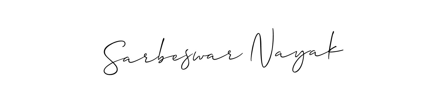 The best way (Allison_Script) to make a short signature is to pick only two or three words in your name. The name Sarbeswar Nayak include a total of six letters. For converting this name. Sarbeswar Nayak signature style 2 images and pictures png
