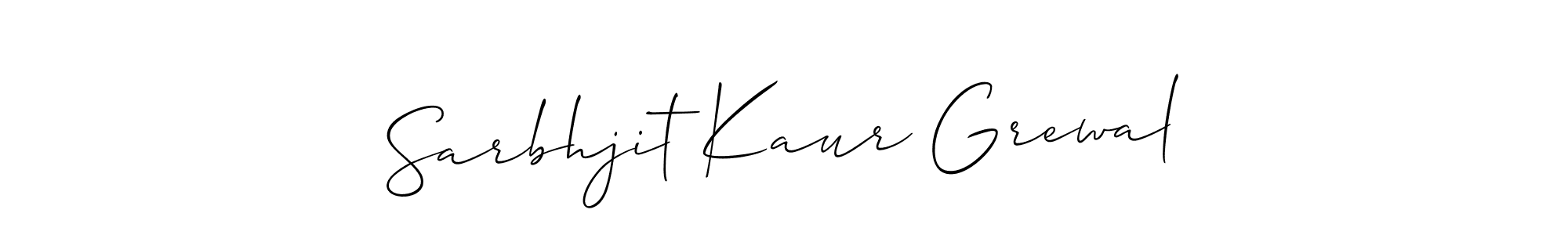 Make a short Sarbhjit Kaur Grewal signature style. Manage your documents anywhere anytime using Allison_Script. Create and add eSignatures, submit forms, share and send files easily. Sarbhjit Kaur Grewal signature style 2 images and pictures png