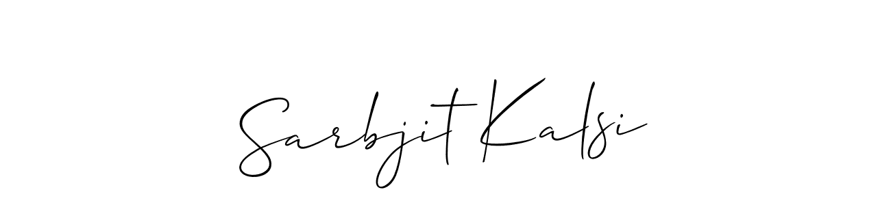 Allison_Script is a professional signature style that is perfect for those who want to add a touch of class to their signature. It is also a great choice for those who want to make their signature more unique. Get Sarbjit Kalsi name to fancy signature for free. Sarbjit Kalsi signature style 2 images and pictures png