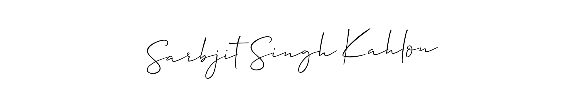 How to make Sarbjit Singh Kahlon name signature. Use Allison_Script style for creating short signs online. This is the latest handwritten sign. Sarbjit Singh Kahlon signature style 2 images and pictures png