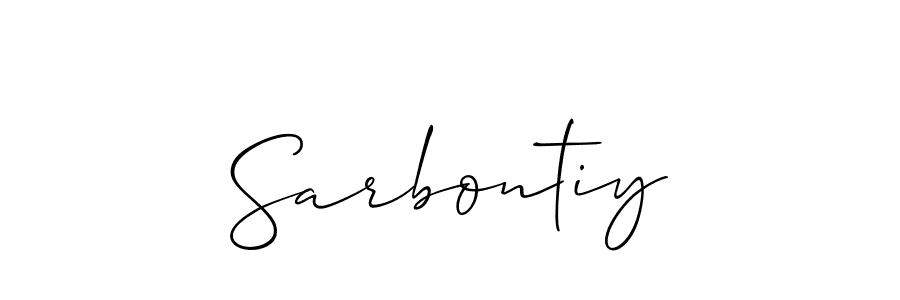 Design your own signature with our free online signature maker. With this signature software, you can create a handwritten (Allison_Script) signature for name Sarbontiy. Sarbontiy signature style 2 images and pictures png
