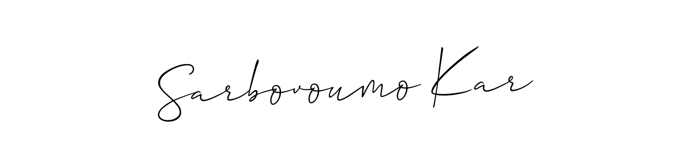 How to make Sarbovoumo Kar signature? Allison_Script is a professional autograph style. Create handwritten signature for Sarbovoumo Kar name. Sarbovoumo Kar signature style 2 images and pictures png
