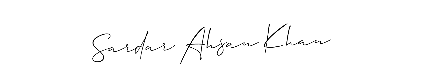 How to Draw Sardar Ahsan Khan signature style? Allison_Script is a latest design signature styles for name Sardar Ahsan Khan. Sardar Ahsan Khan signature style 2 images and pictures png