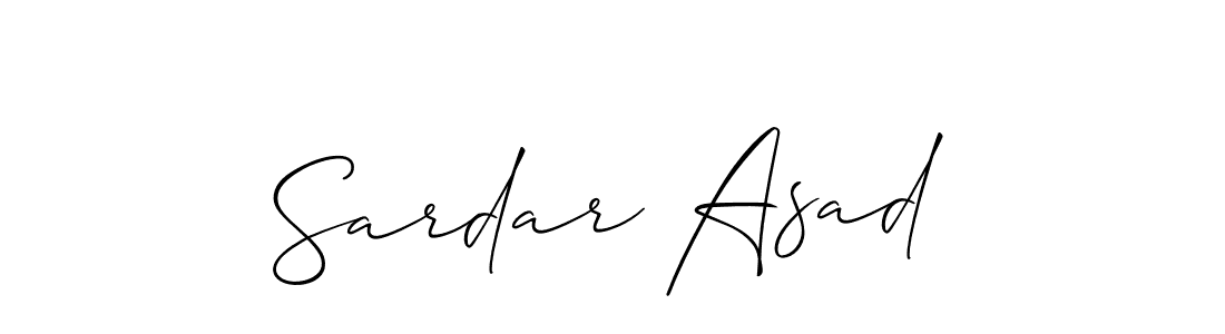 How to make Sardar Asad name signature. Use Allison_Script style for creating short signs online. This is the latest handwritten sign. Sardar Asad signature style 2 images and pictures png
