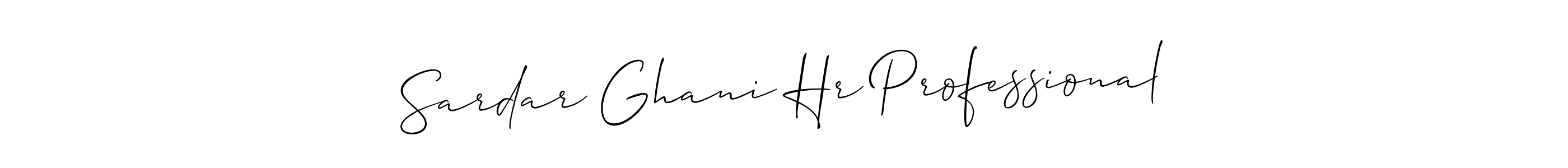 Use a signature maker to create a handwritten signature online. With this signature software, you can design (Allison_Script) your own signature for name Sardar Ghani Hr Professional. Sardar Ghani Hr Professional signature style 2 images and pictures png