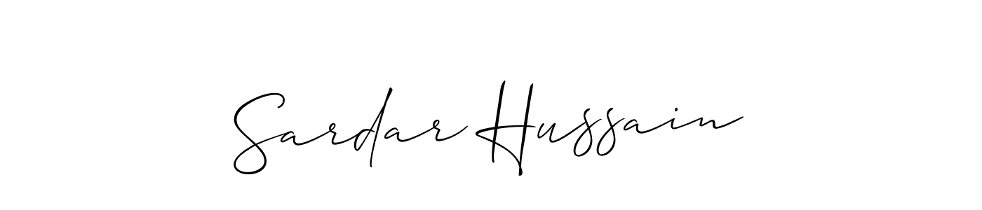 Create a beautiful signature design for name Sardar Hussain. With this signature (Allison_Script) fonts, you can make a handwritten signature for free. Sardar Hussain signature style 2 images and pictures png