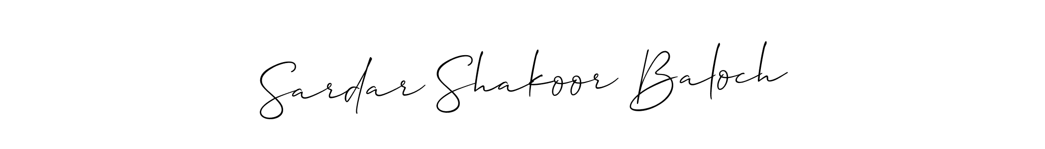 Make a beautiful signature design for name Sardar Shakoor Baloch. With this signature (Allison_Script) style, you can create a handwritten signature for free. Sardar Shakoor Baloch signature style 2 images and pictures png