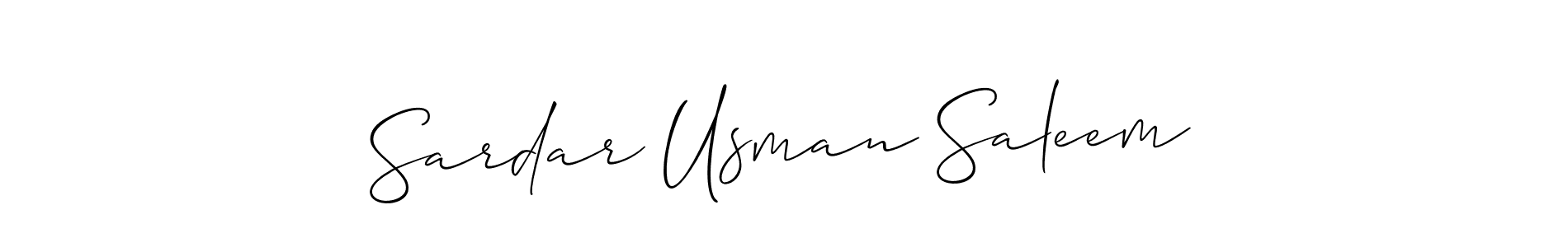 Also You can easily find your signature by using the search form. We will create Sardar Usman Saleem name handwritten signature images for you free of cost using Allison_Script sign style. Sardar Usman Saleem signature style 2 images and pictures png