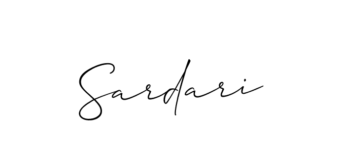 Create a beautiful signature design for name Sardari. With this signature (Allison_Script) fonts, you can make a handwritten signature for free. Sardari signature style 2 images and pictures png