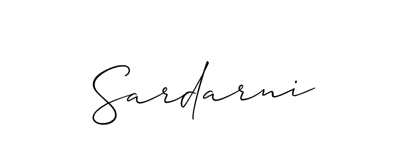 Design your own signature with our free online signature maker. With this signature software, you can create a handwritten (Allison_Script) signature for name Sardarni. Sardarni signature style 2 images and pictures png