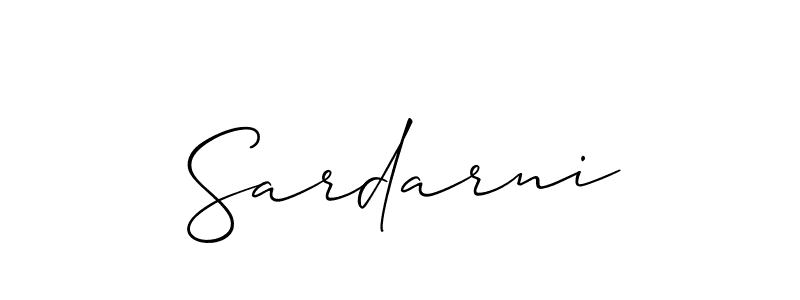 Use a signature maker to create a handwritten signature online. With this signature software, you can design (Allison_Script) your own signature for name Sardarni. Sardarni signature style 2 images and pictures png