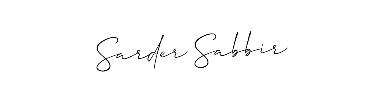 Sarder Sabbir stylish signature style. Best Handwritten Sign (Allison_Script) for my name. Handwritten Signature Collection Ideas for my name Sarder Sabbir. Sarder Sabbir signature style 2 images and pictures png