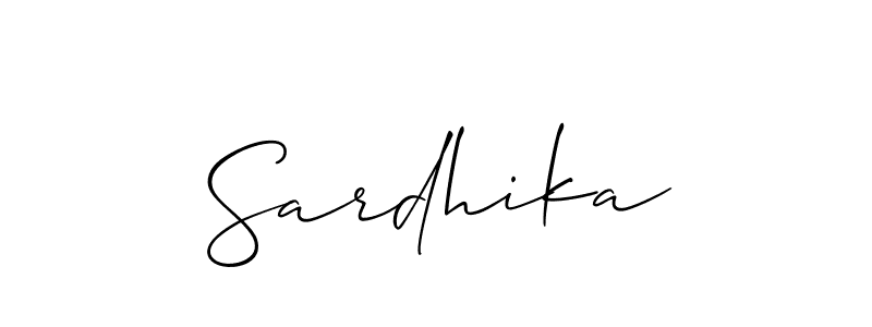 Also we have Sardhika name is the best signature style. Create professional handwritten signature collection using Allison_Script autograph style. Sardhika signature style 2 images and pictures png