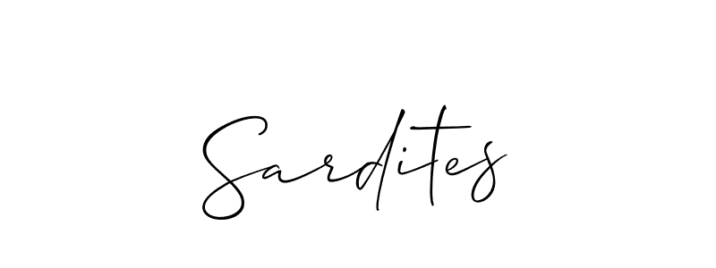 The best way (Allison_Script) to make a short signature is to pick only two or three words in your name. The name Sardites include a total of six letters. For converting this name. Sardites signature style 2 images and pictures png