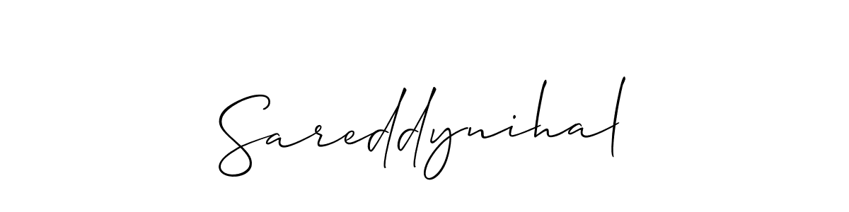 Make a beautiful signature design for name Sareddynihal. With this signature (Allison_Script) style, you can create a handwritten signature for free. Sareddynihal signature style 2 images and pictures png