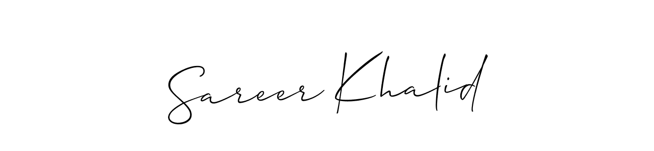 Sareer Khalid stylish signature style. Best Handwritten Sign (Allison_Script) for my name. Handwritten Signature Collection Ideas for my name Sareer Khalid. Sareer Khalid signature style 2 images and pictures png