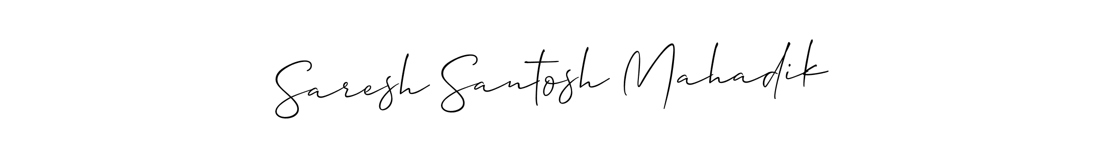 Allison_Script is a professional signature style that is perfect for those who want to add a touch of class to their signature. It is also a great choice for those who want to make their signature more unique. Get Saresh Santosh Mahadik name to fancy signature for free. Saresh Santosh Mahadik signature style 2 images and pictures png
