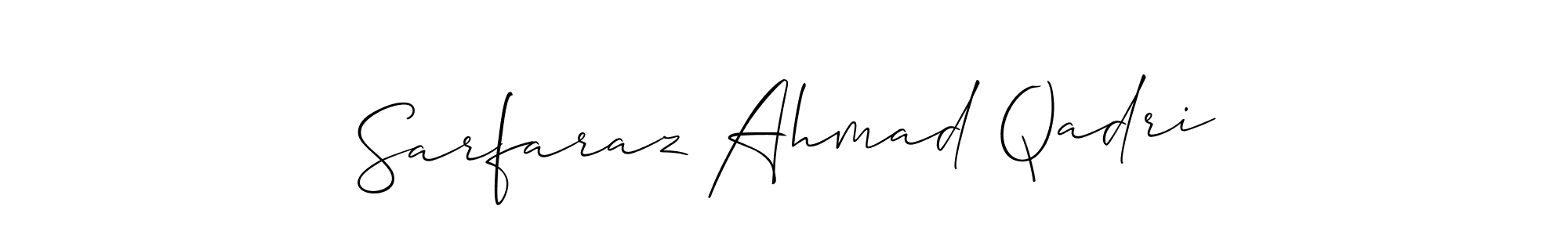 How to make Sarfaraz Ahmad Qadri name signature. Use Allison_Script style for creating short signs online. This is the latest handwritten sign. Sarfaraz Ahmad Qadri signature style 2 images and pictures png
