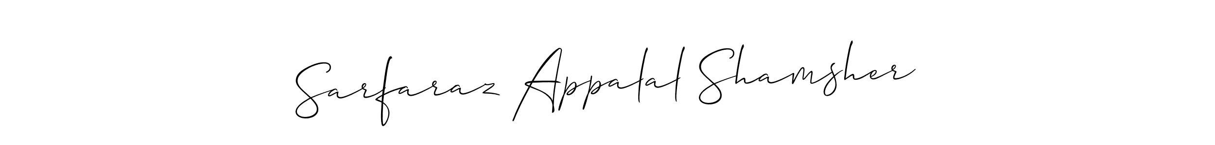 How to Draw Sarfaraz Appalal Shamsher signature style? Allison_Script is a latest design signature styles for name Sarfaraz Appalal Shamsher. Sarfaraz Appalal Shamsher signature style 2 images and pictures png