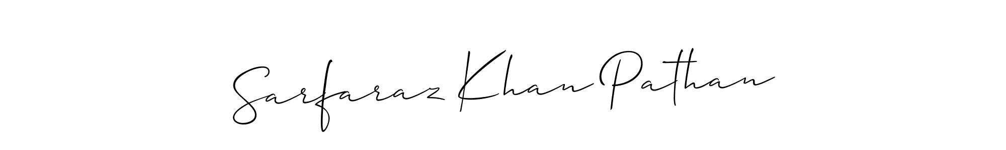 Use a signature maker to create a handwritten signature online. With this signature software, you can design (Allison_Script) your own signature for name Sarfaraz Khan Pathan. Sarfaraz Khan Pathan signature style 2 images and pictures png