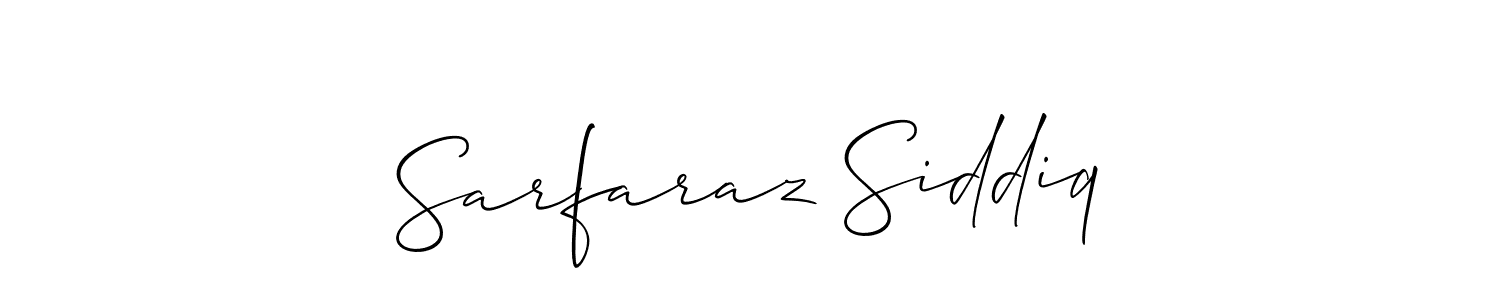 How to make Sarfaraz Siddiq signature? Allison_Script is a professional autograph style. Create handwritten signature for Sarfaraz Siddiq name. Sarfaraz Siddiq signature style 2 images and pictures png