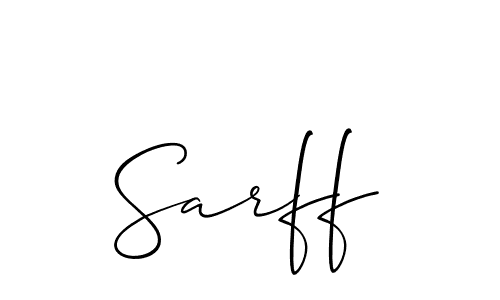 How to Draw Sarff signature style? Allison_Script is a latest design signature styles for name Sarff. Sarff signature style 2 images and pictures png