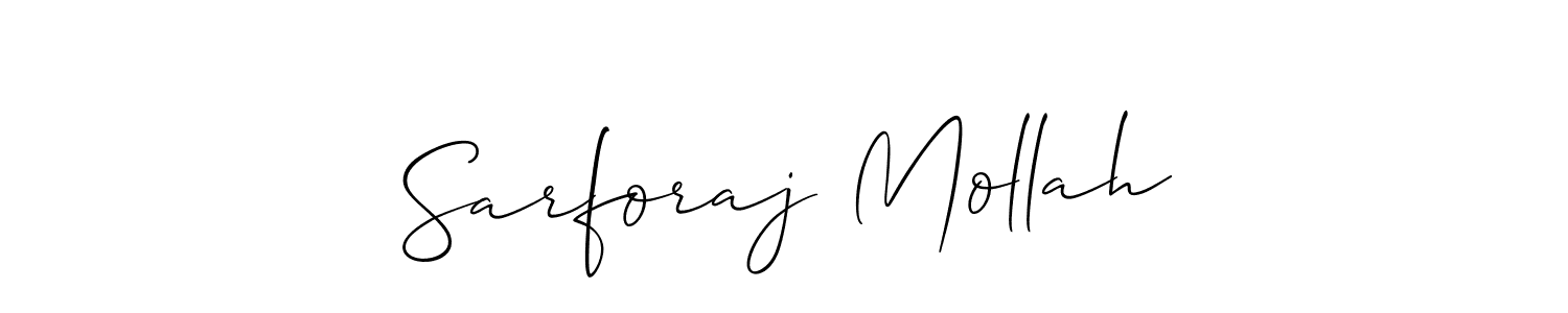 It looks lik you need a new signature style for name Sarforaj Mollah. Design unique handwritten (Allison_Script) signature with our free signature maker in just a few clicks. Sarforaj Mollah signature style 2 images and pictures png
