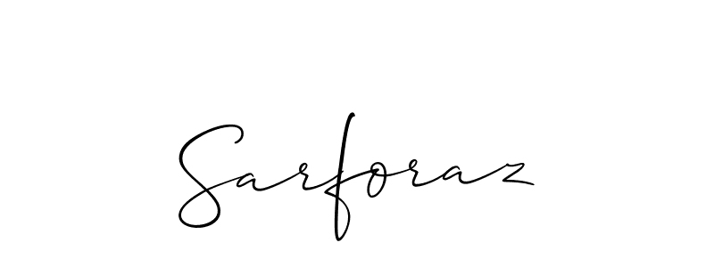 Make a beautiful signature design for name Sarforaz. With this signature (Allison_Script) style, you can create a handwritten signature for free. Sarforaz signature style 2 images and pictures png