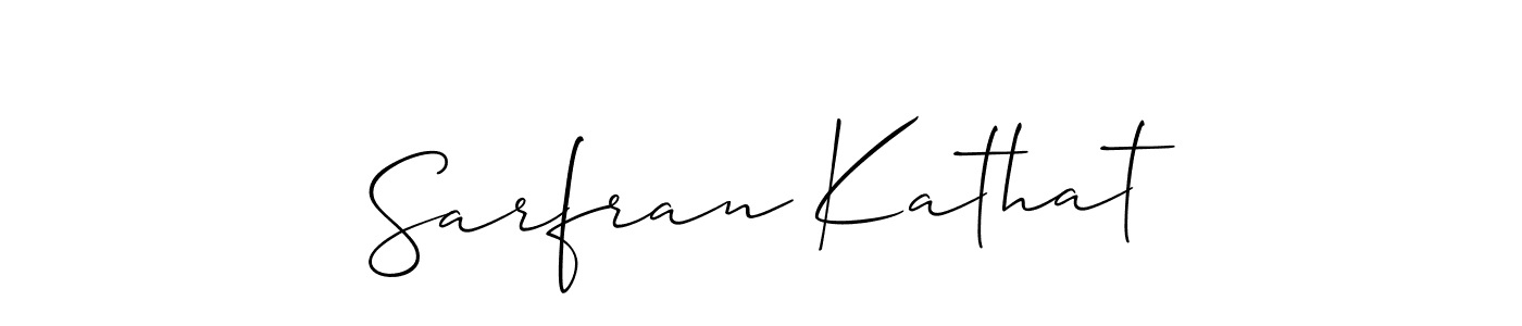How to make Sarfran Kathat signature? Allison_Script is a professional autograph style. Create handwritten signature for Sarfran Kathat name. Sarfran Kathat signature style 2 images and pictures png