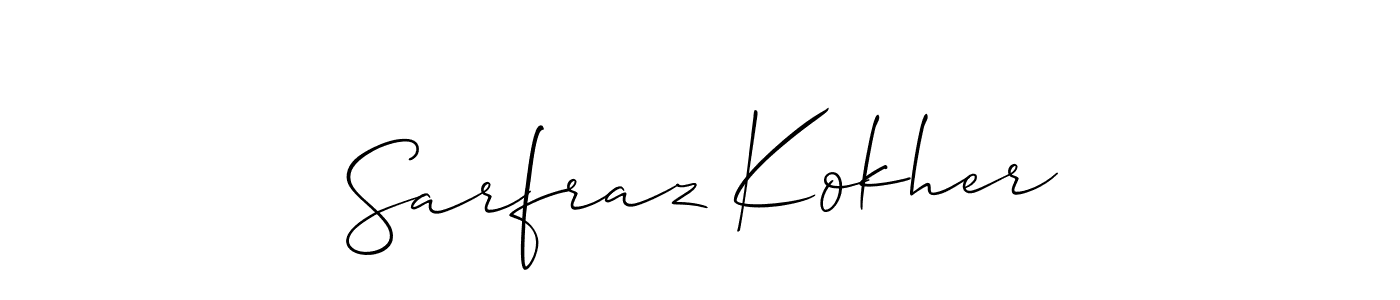 Use a signature maker to create a handwritten signature online. With this signature software, you can design (Allison_Script) your own signature for name Sarfraz Kokher. Sarfraz Kokher signature style 2 images and pictures png