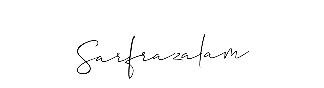 Design your own signature with our free online signature maker. With this signature software, you can create a handwritten (Allison_Script) signature for name Sarfrazalam. Sarfrazalam signature style 2 images and pictures png