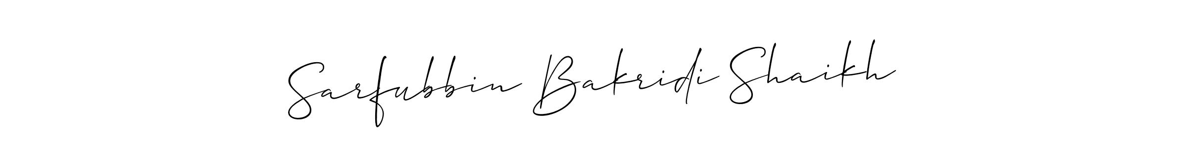 How to make Sarfubbin Bakridi Shaikh name signature. Use Allison_Script style for creating short signs online. This is the latest handwritten sign. Sarfubbin Bakridi Shaikh signature style 2 images and pictures png